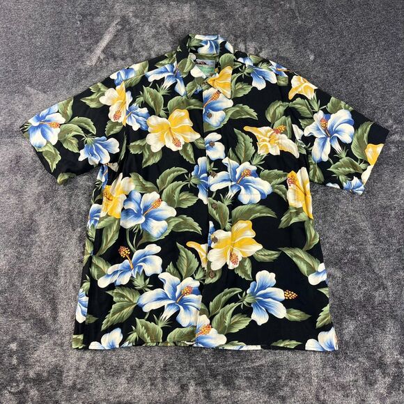 Vtg Reyn Spooner Button Up Short Sleeve Tropical Hawaiian AOP S Single Stitch - Picture 1 of 9